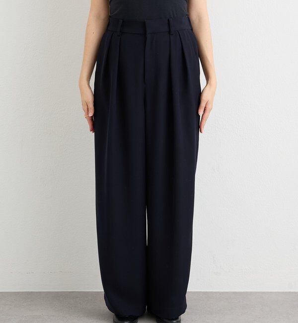  「【オケージョンや通勤に】ダブルサテンタックパンツ」|チノ|