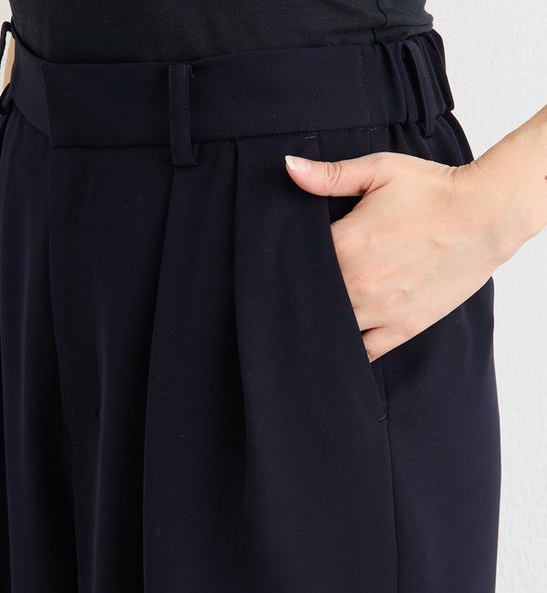  「【オケージョンや通勤に】ダブルサテンタックパンツ」|チノ|