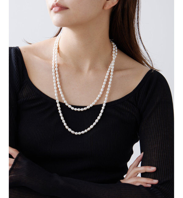 Hoaw.「【Hoaw.】パールロングネックレス」|リング|ホワイト