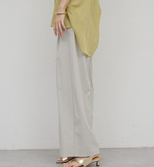  「【手洗い可】梳毛タックワイドパンツ」|チノ|