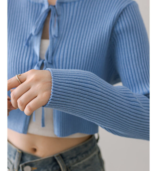  「【5色展開】ラメリボンカーディガン」|カーディガン|