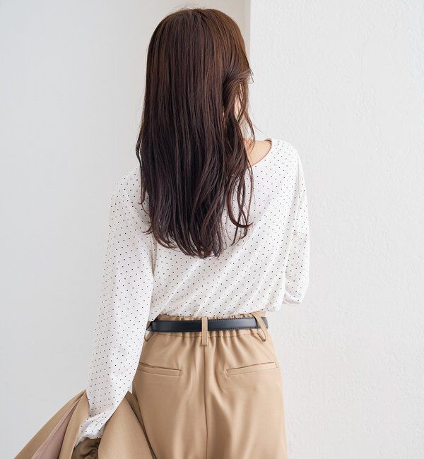  「ドットプリントロングTシャツ」|Tシャツ・カットソー|
