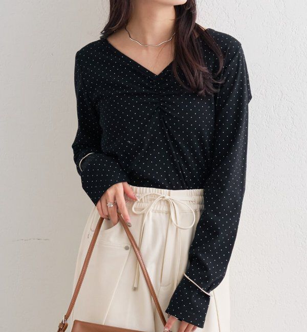  「ドットプリントロングTシャツ」|Tシャツ・カットソー|