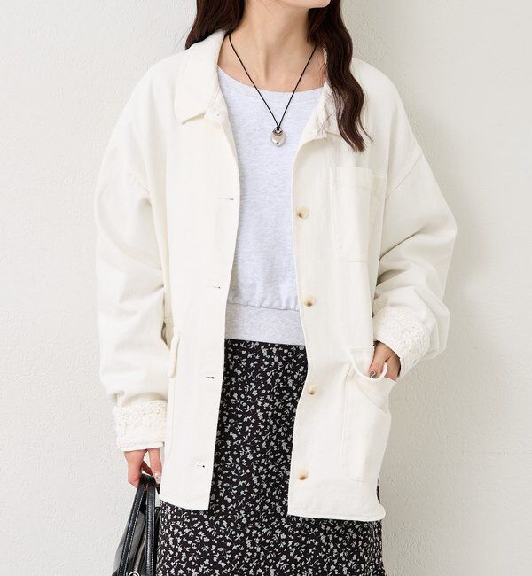  「裾レースツイルジャケット」|ブルゾン・スタジャン|