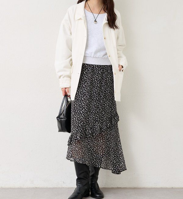  「裾レースツイルジャケット」|ブルゾン・スタジャン|