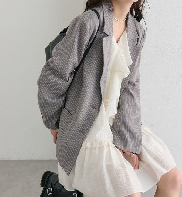  「ストライプテーラードジャケット」|テーラードジャケット|
