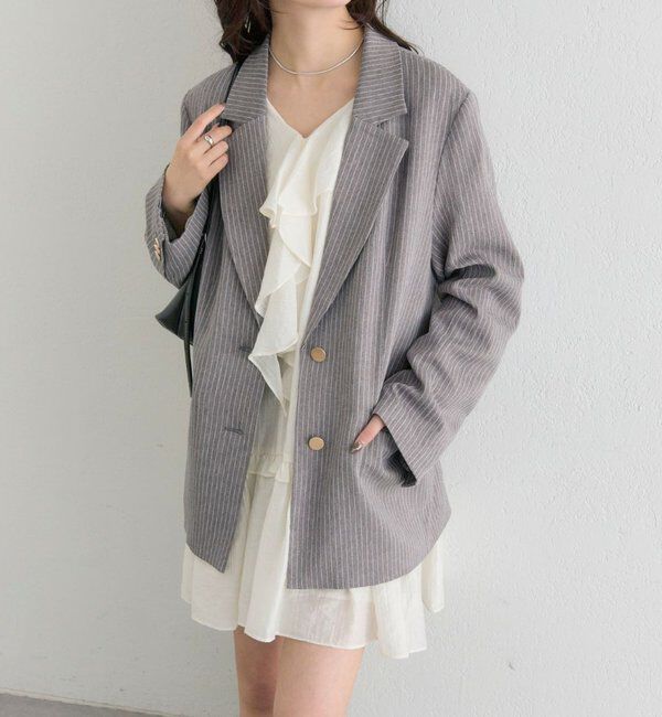  「ストライプテーラードジャケット」|テーラードジャケット|