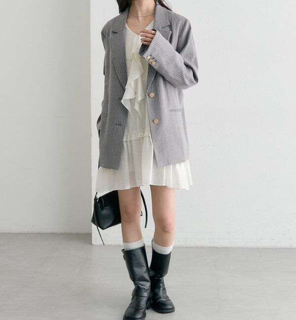  「ストライプテーラードジャケット」|テーラードジャケット|