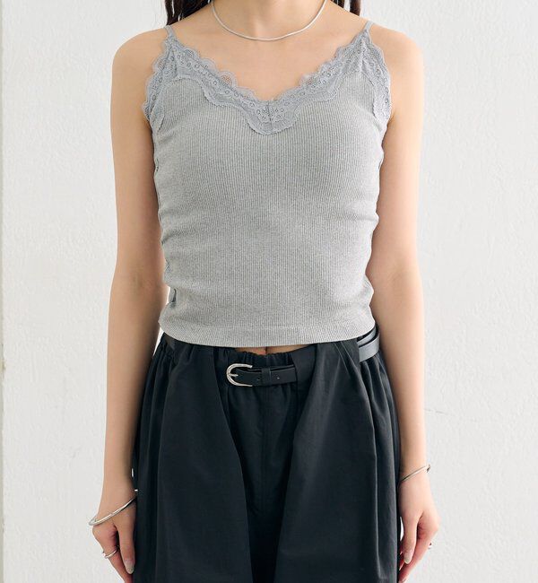  「パット付きVレースキャミソール」|キャミソール|