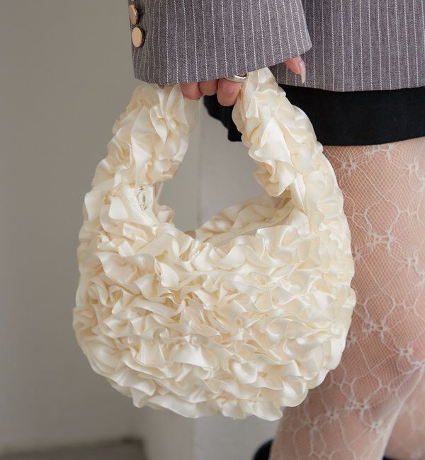  「サテンフリルハンドBAG」|トートバッグ|