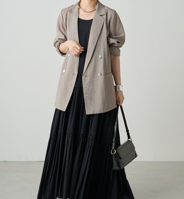  「【3サイズ展開】サテンティアードキャミワンピース」|ワンピース|