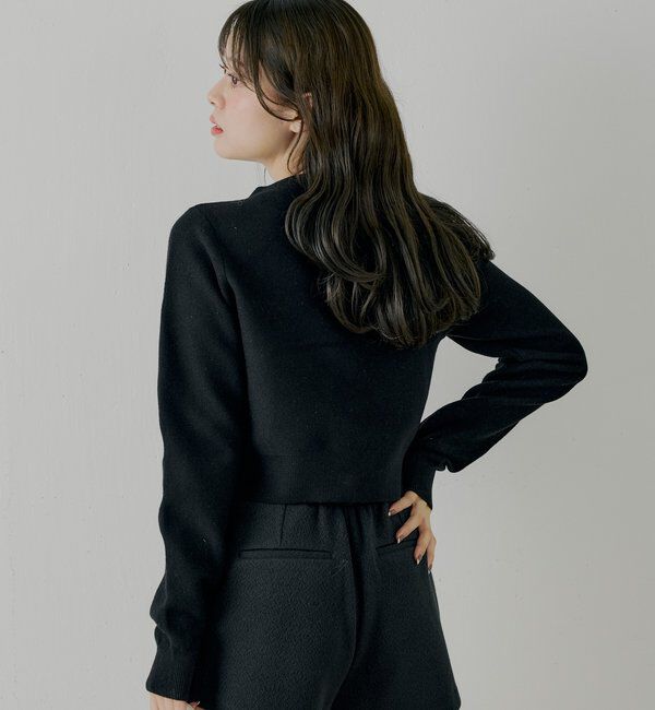  「【SALON by Chico/4色展開】フロントリボンパールフリルトップス」|ニット・セーター|