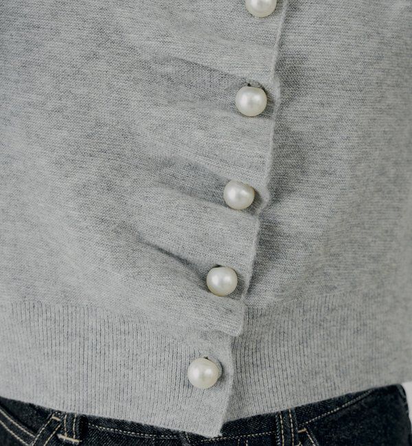  「【SALON by Chico/4色展開】フロントリボンパールフリルトップス」|ニット・セーター|