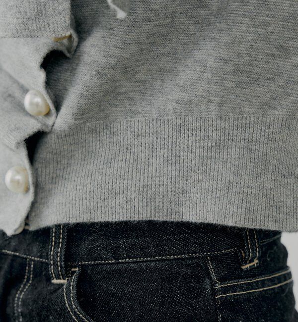  「【SALON by Chico/4色展開】フロントリボンパールフリルトップス」|ニット・セーター|