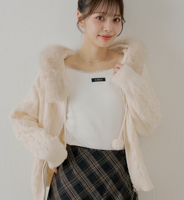  「カップ付きレースコンパクトトップス」|Tシャツ・カットソー|