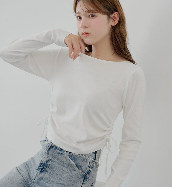  「ラインストーンロゴロンT」|Tシャツ・カットソー|