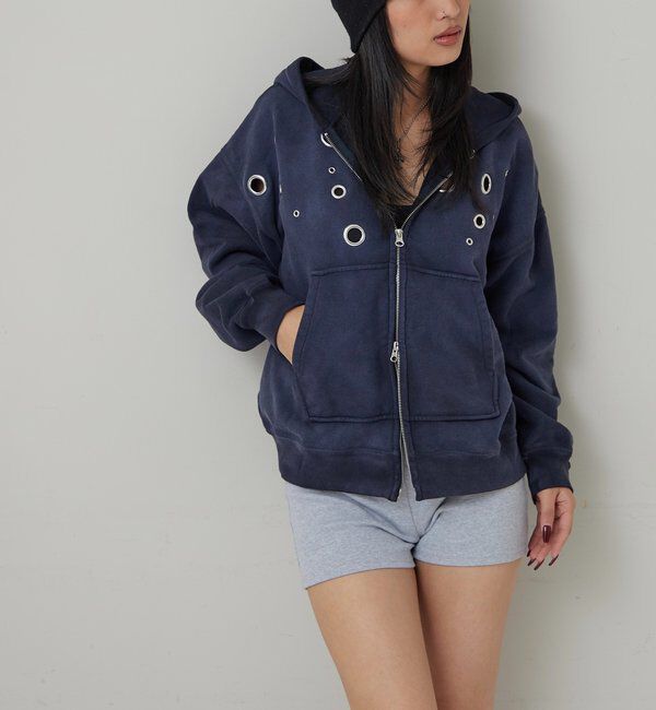  「EYELET ZIP HOODIE」|パーカー|