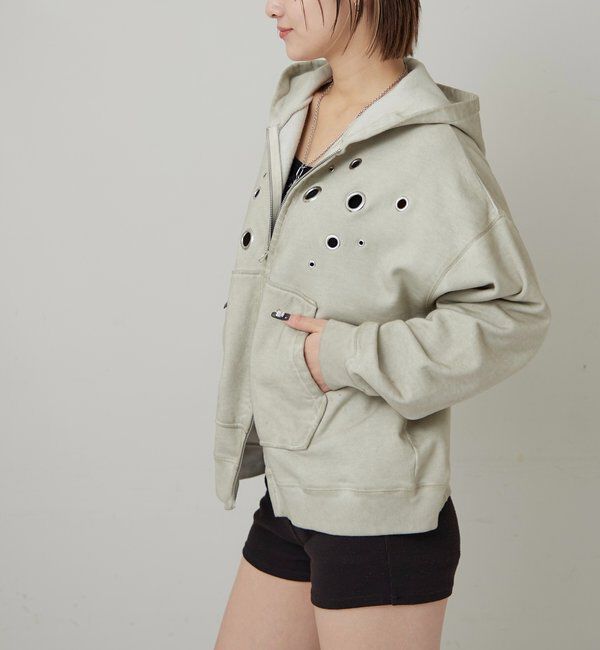  「EYELET ZIP HOODIE」|パーカー|