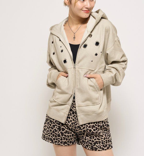  「EYELET ZIP HOODIE」|パーカー|