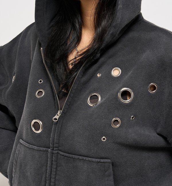  「EYELET ZIP HOODIE」|パーカー|