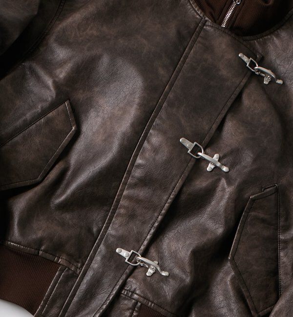  「VINTAGE-STYLE LEATHER FIREFIGHTER JACKET」|ブルゾン・スタジャン|