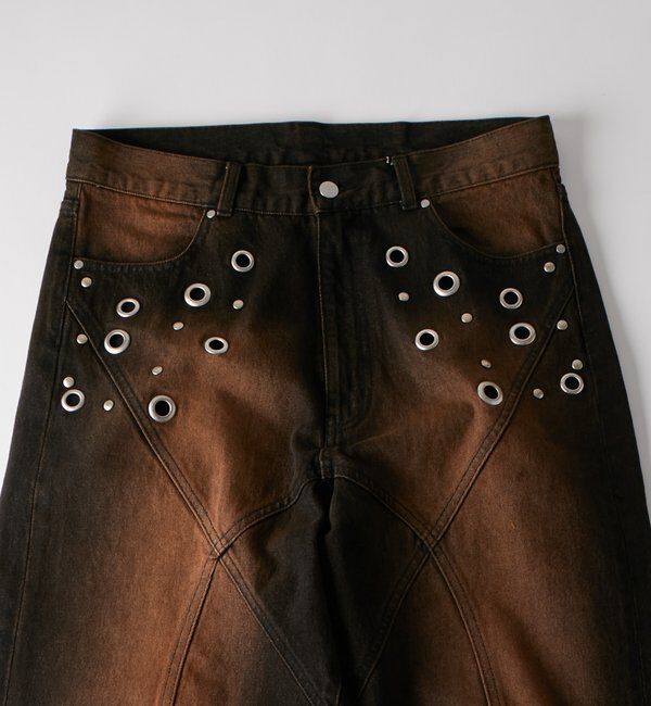  「GROMMET SWITCHING BLEACHED/BLASTED DENIM」|デニム|