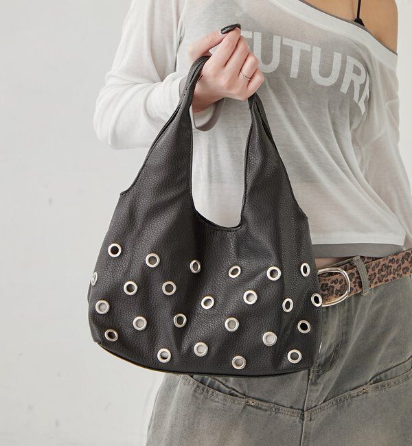  「EYLET PU SHOULDER BAG」|ショルダー・メッセンジャー|ブラック