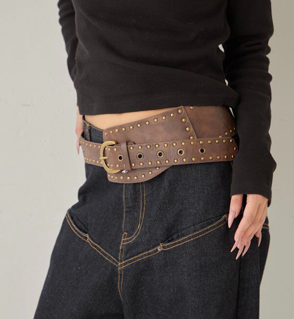  「STUDDED WIDE BELT」|ベルト|