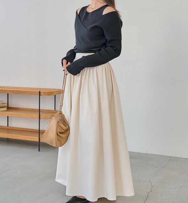  「オフショルクロスレイヤードニット」|ニット・セーター|