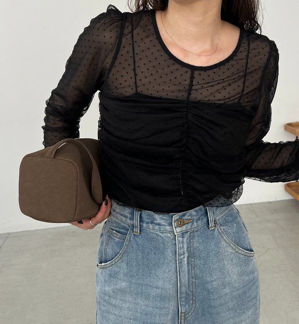  「【再販】フロッキードットブラウス」|シャツ・ブラウス|