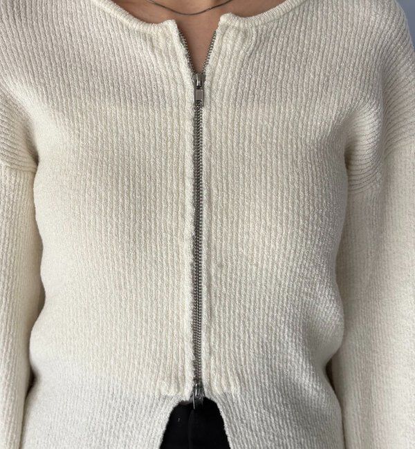  「スラブジップパフカーディガン」|カーディガン|