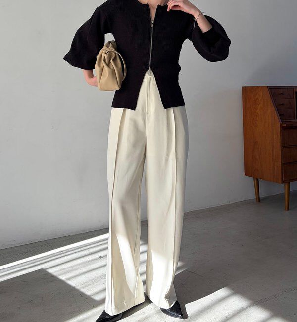  「スラブジップパフカーディガン」|カーディガン|