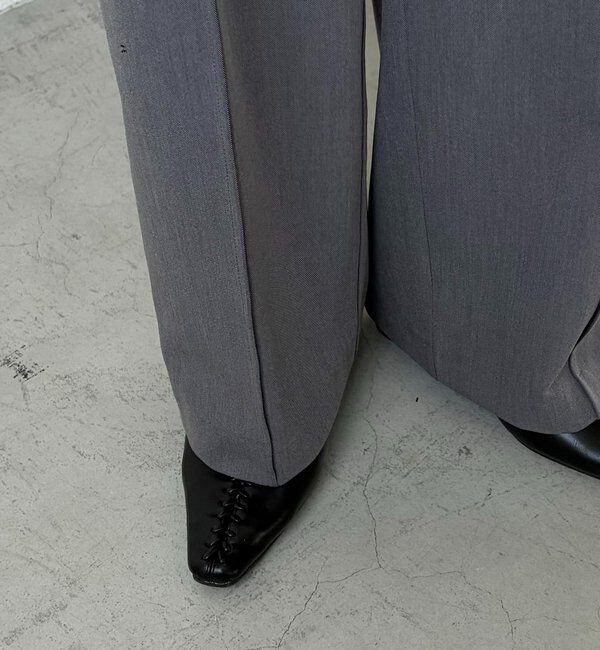  「【低身長サイズあり】ピンタックリボンパンツ」|チノ|