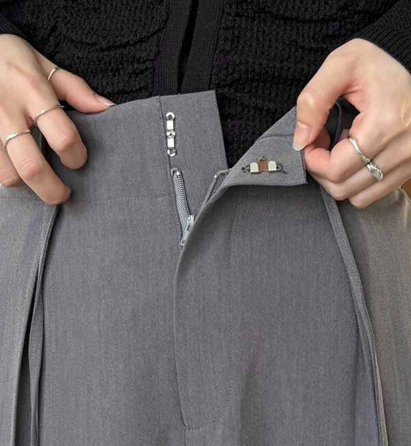  「【低身長サイズあり】ピンタックリボンパンツ」|チノ|