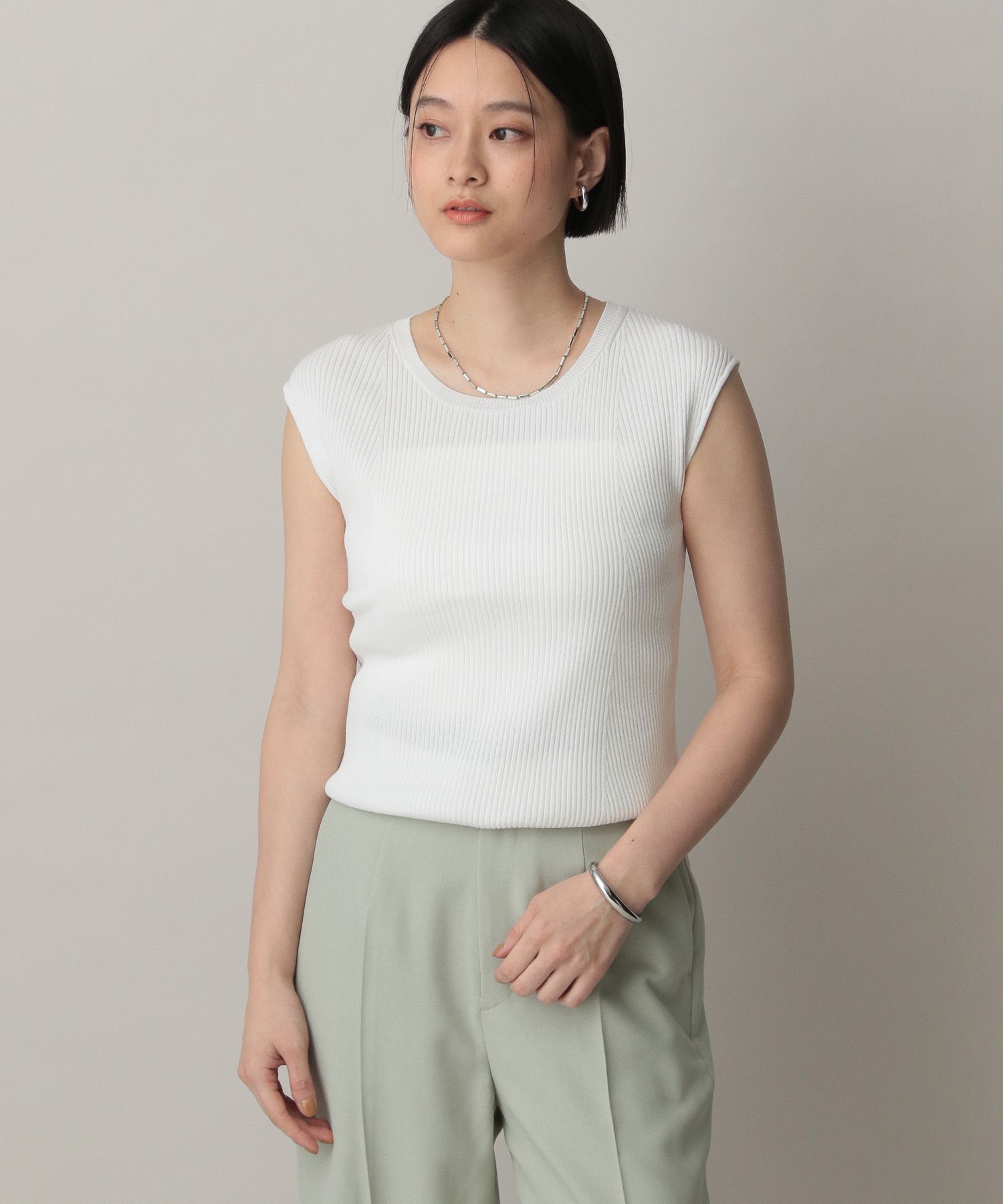 A part by 「アセテートニットタンクノースリーブ」|ニット・セーター|オフホワイト