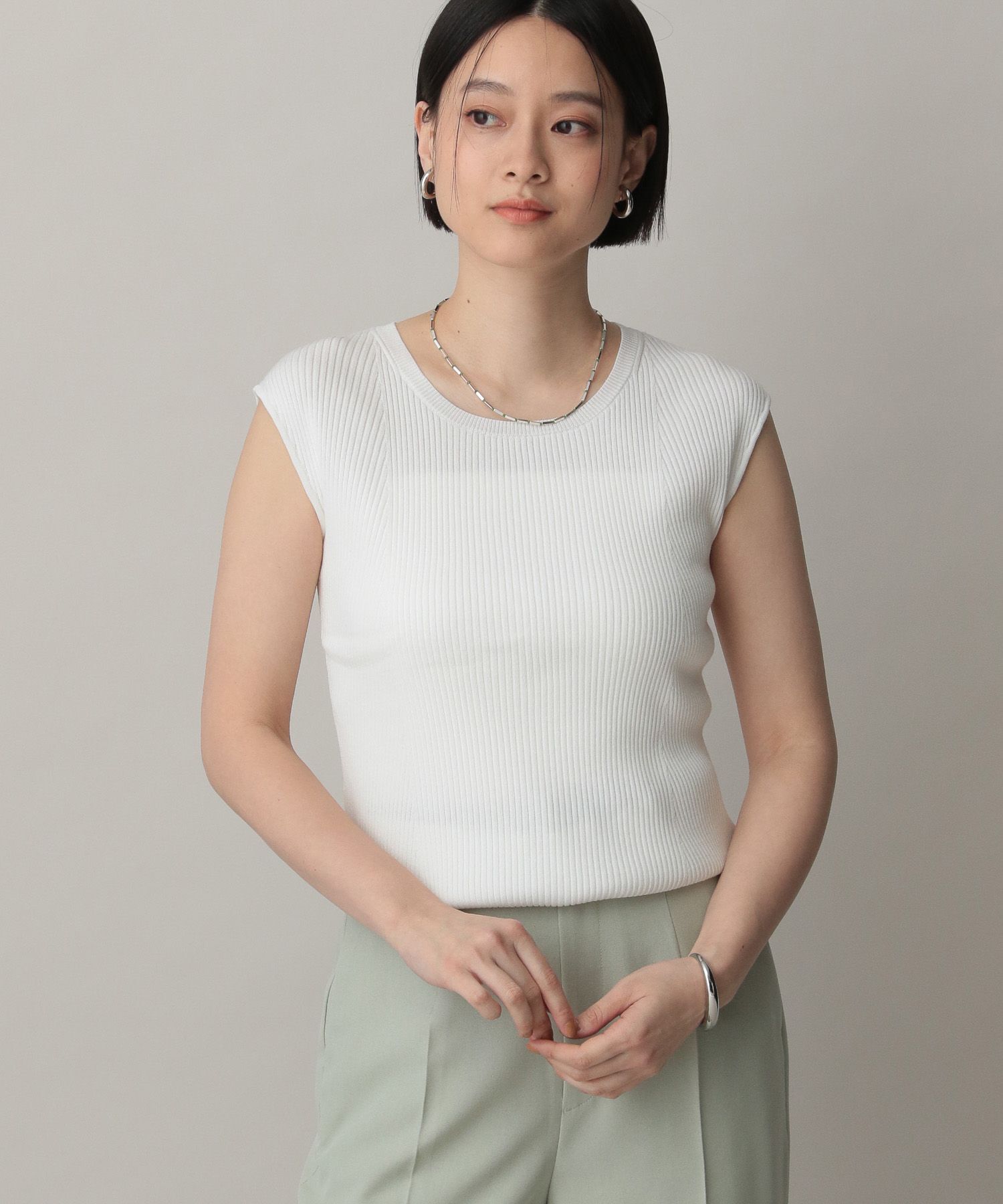 A part by 「アセテートニットタンクノースリーブ」|ニット・セーター|