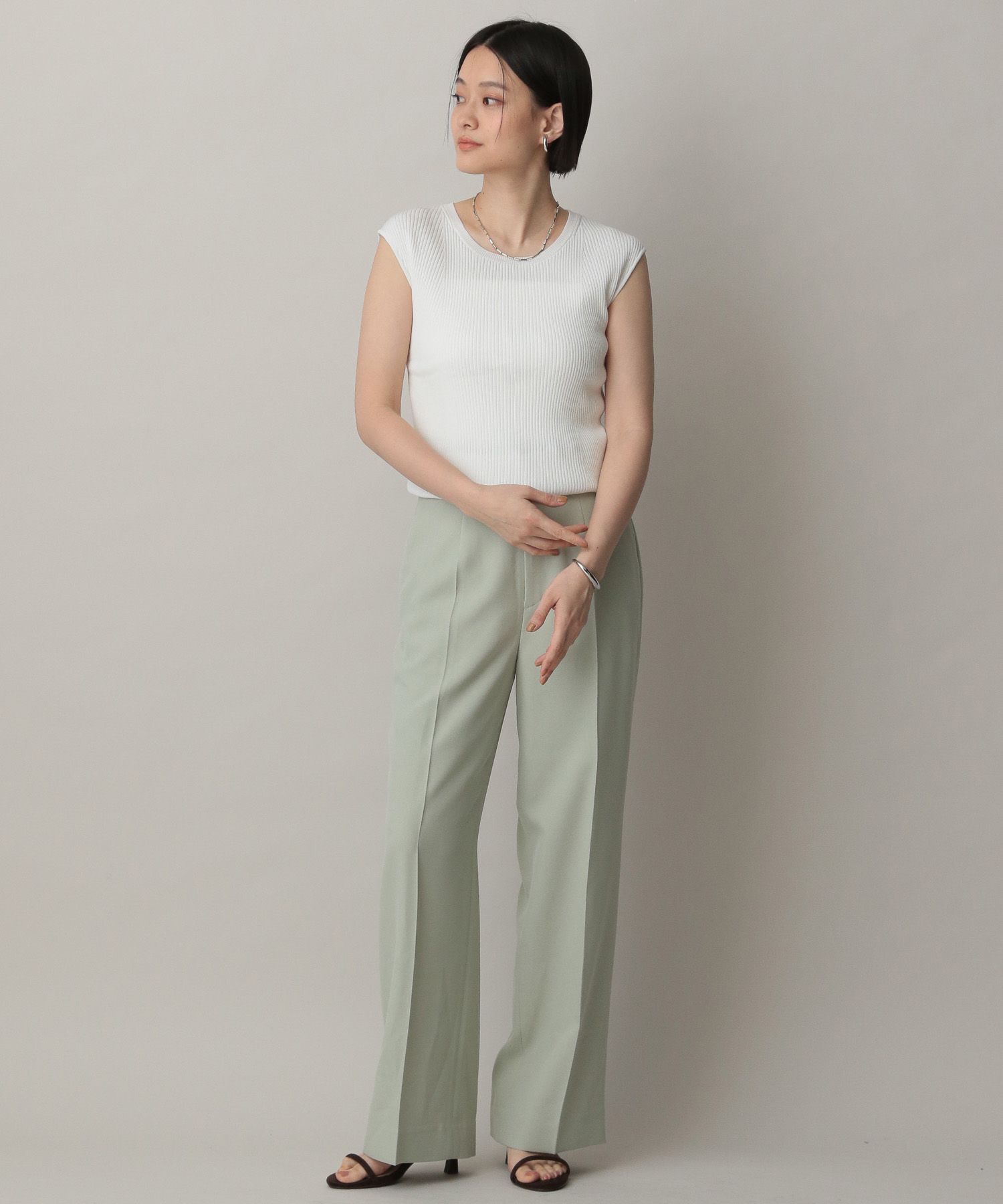 A part by 「アセテートニットタンクノースリーブ」|ニット・セーター|