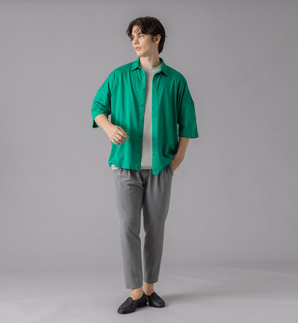 ABAHOUSE「【シルケット天竺 】ドロップショルダー 半袖シャツ」|シャツ・ブラウス|