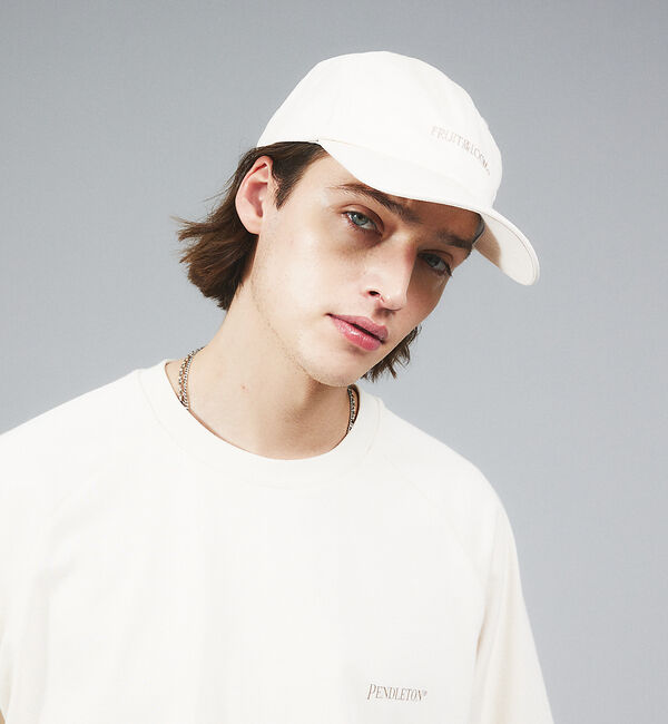 ABAHOUSE「【FRUIT OF THE LOOM】フロントロゴ刺繍 ツイル ベースボール ロ」|その他|オフホワイト