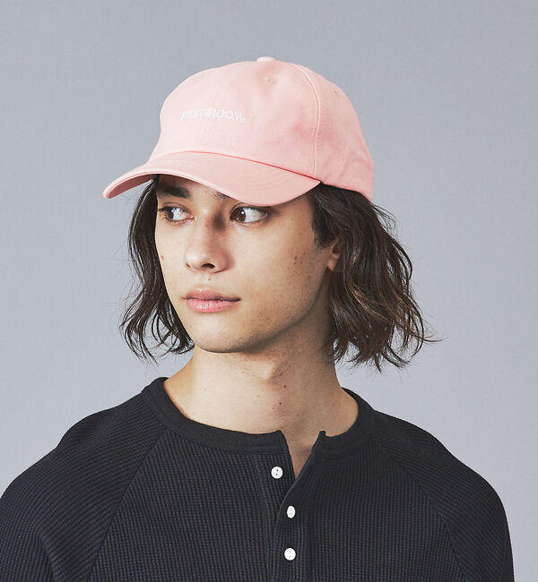 ABAHOUSE「【FRUIT OF THE LOOM】フロントロゴ刺繍 ツイル ベースボール ロ」|その他|ピンク