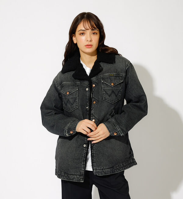 ABAHOUSE「Wrangler/ラングラー BLACK Denim Boa Coat/オーバー」|その他|スミクロ