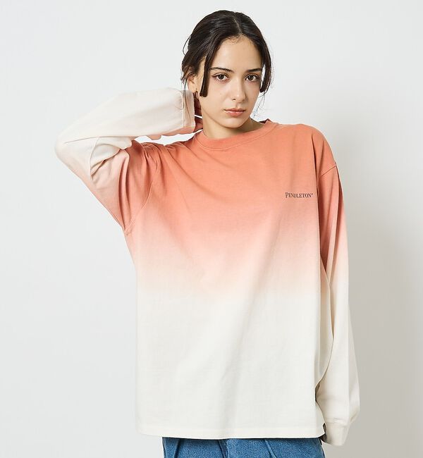 ABAHOUSE「【PENDLETON / ペンドルトン】Gradation dye /グラデーシ」|Tシャツ・カットソー|オレンジ系その他1