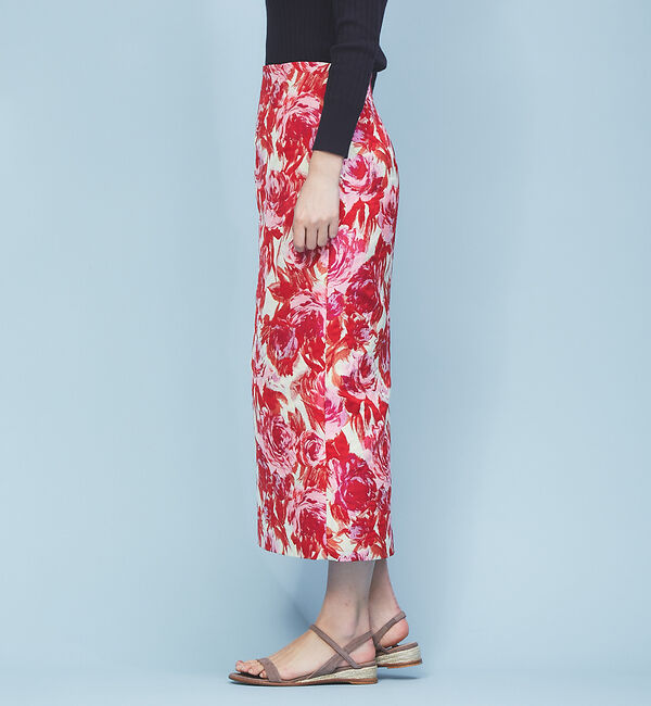 Rouge vif「フラワージャガードタイトスカート」|スカート|