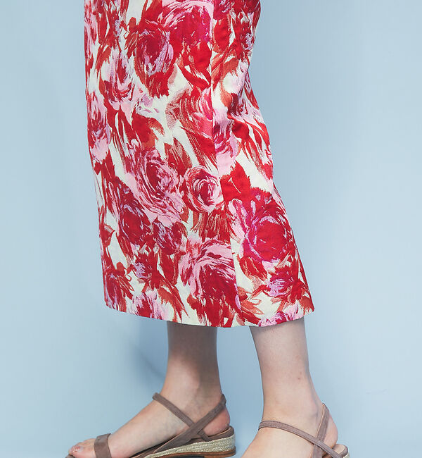 Rouge vif「フラワージャガードタイトスカート」|スカート|