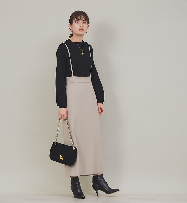 Rouge vif「【XSサイズ展開】【ロングセラー】サスペンダータイトスカート」|スカート|