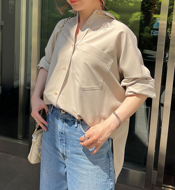 Rouge vif「【セットアップ対応】ツイルバックスリットシャツ」|シャツ・ブラウス|ベージュ