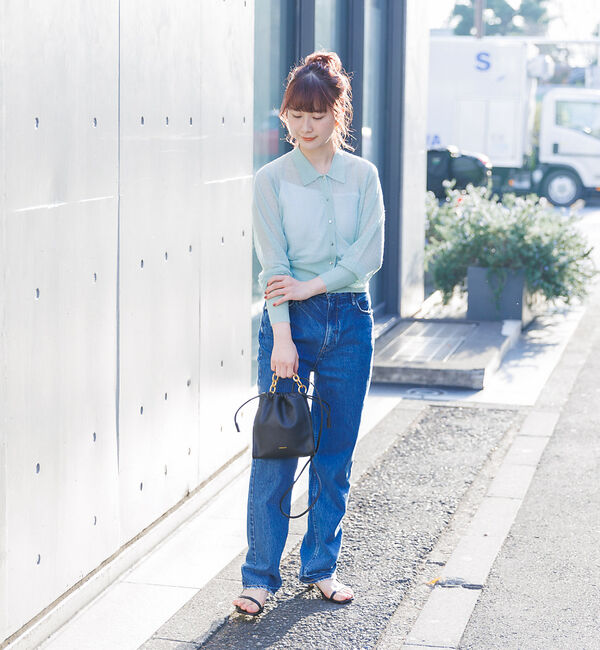 Rouge vif「【セットアップ対応】シアー格子リブニットカーディガン」|カーディガン|