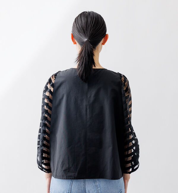 Rouge vif「シアーボーダースリーブブラウス」|シャツ・ブラウス|