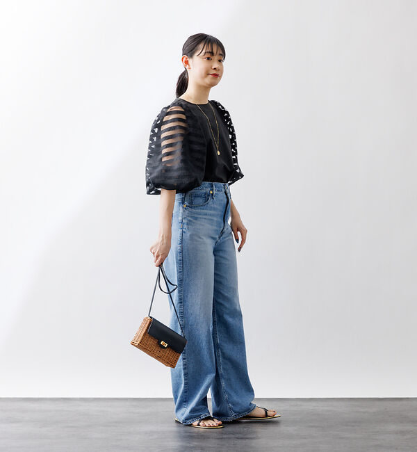 Rouge vif「シアーボーダースリーブブラウス」|シャツ・ブラウス|