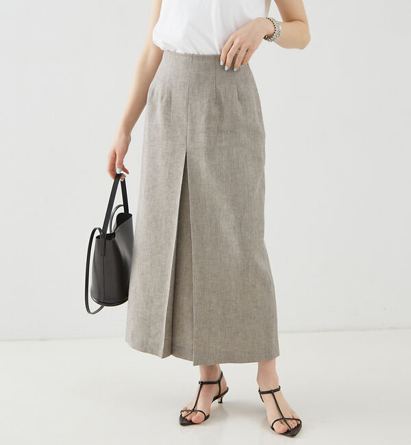 Rouge vif「ラメリネンスリットスカート」|スカート|